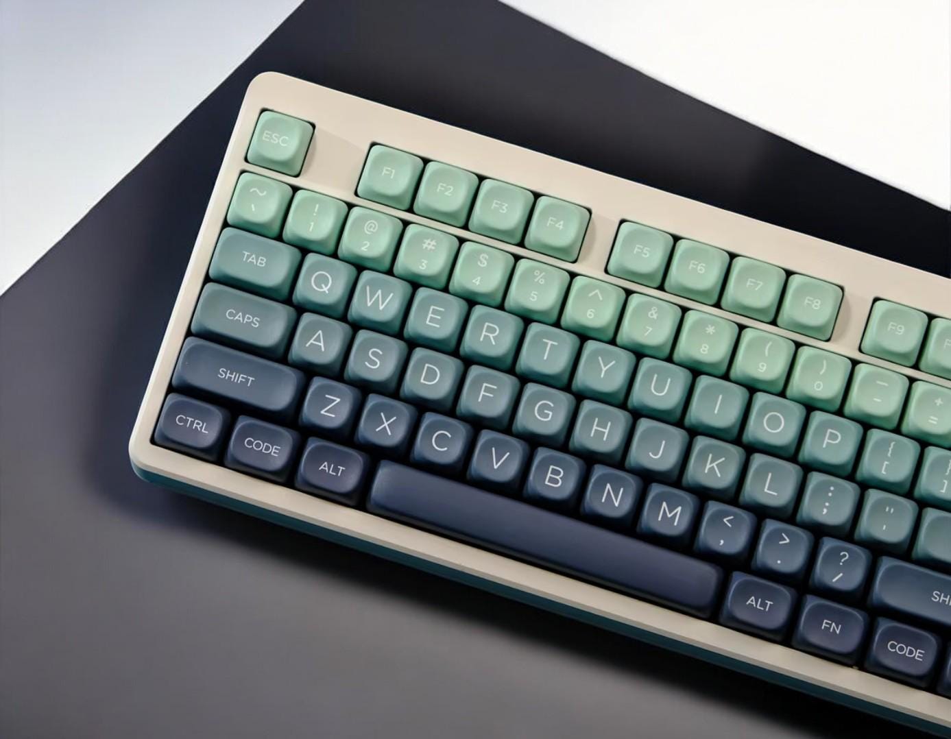 Green Blue Gradient Spring Night Theme Keycap Set