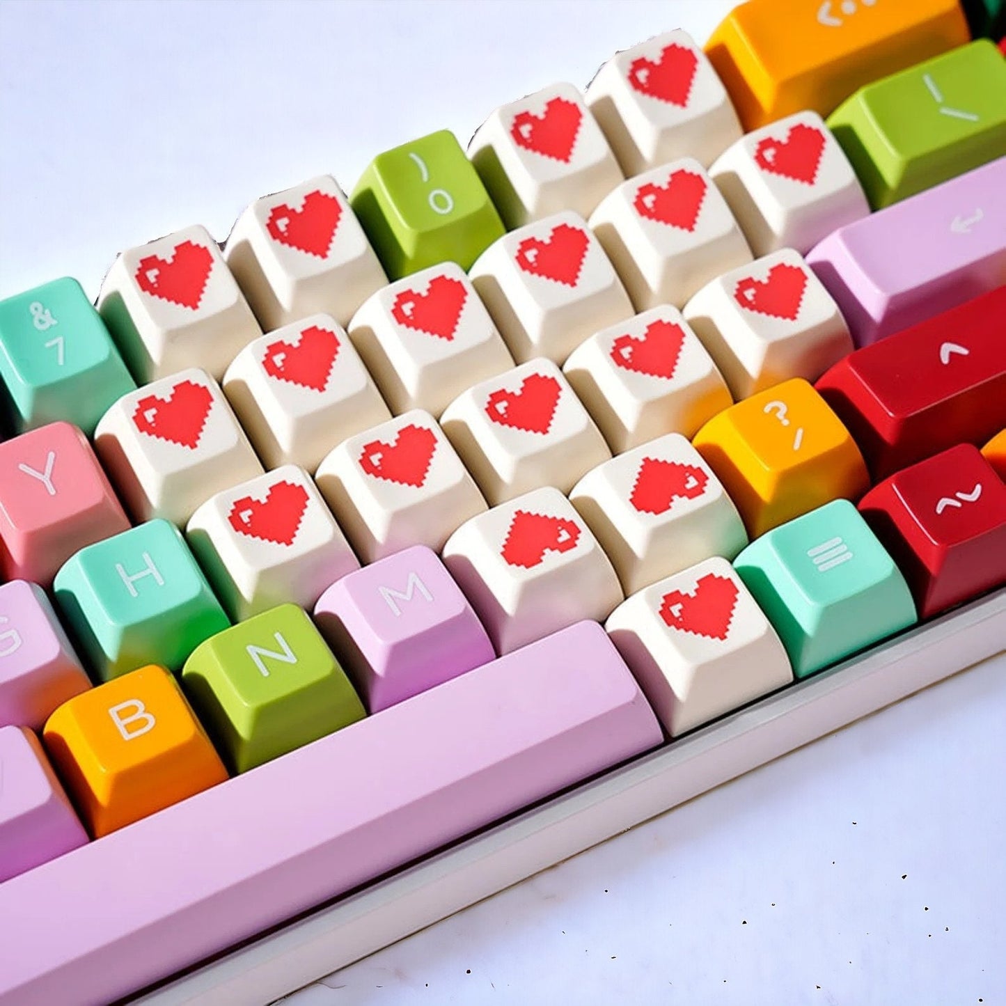 Cute Rainbow Color Keycap Set