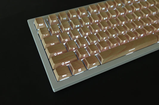 Backlit Birch Wood Imitation Keycap Set