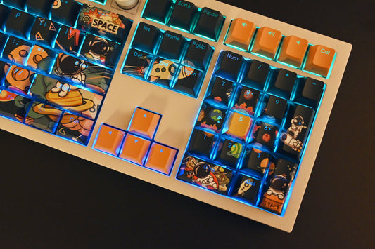 Backlit Comic Cartoon Astronaut Keycap Set