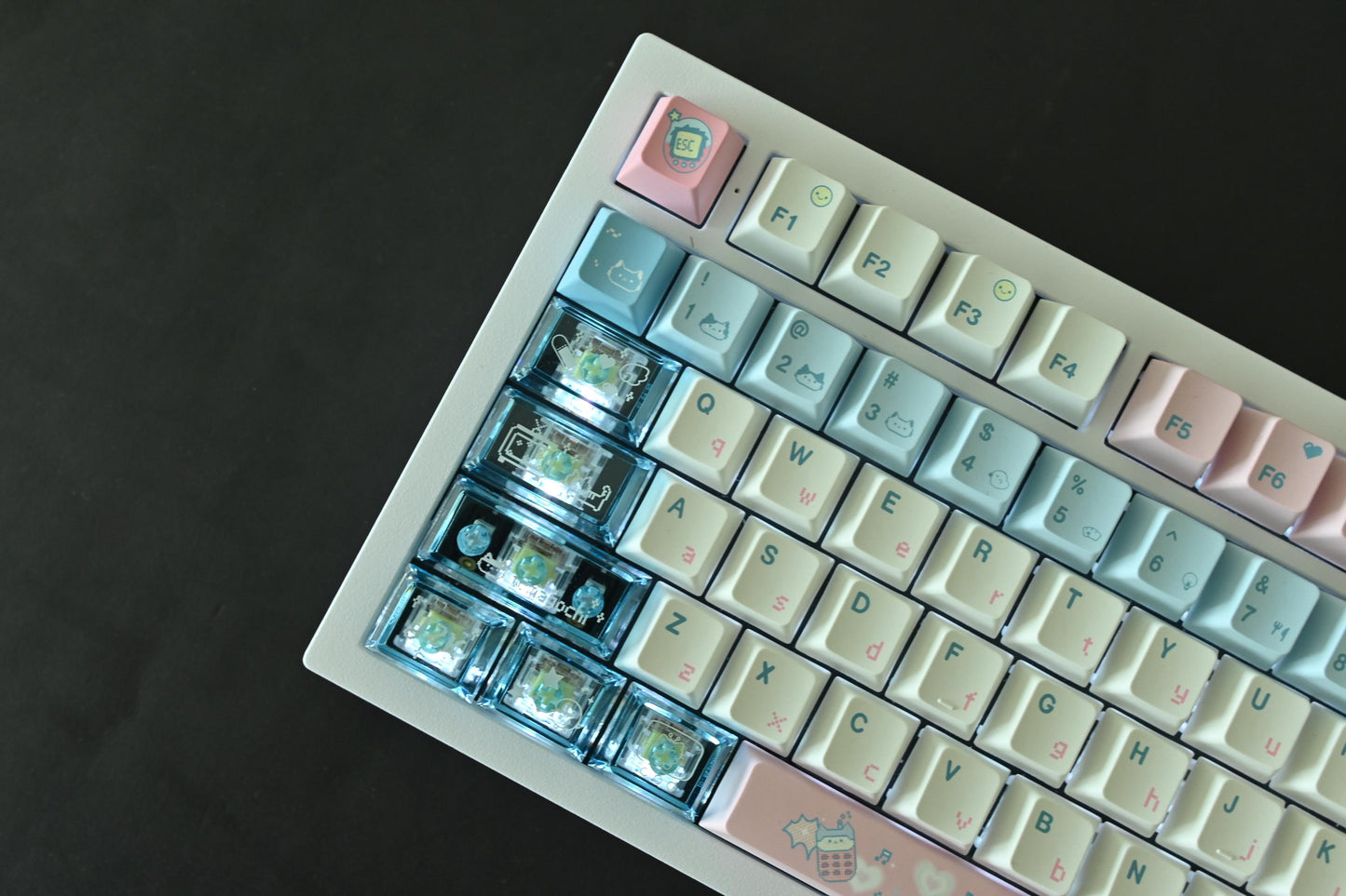 Retro Cyberpunk Cat Keycap Set