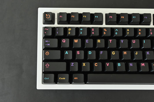 Modern Black Color Rainbow Font Theme Keycap Set