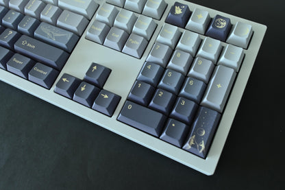 Starry Blue Moon Night Sky Mountain Theme Keycap Set