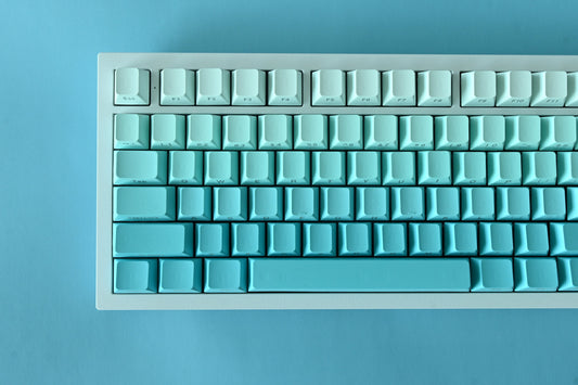 Turquoise Blue Gradient Side Print Keycap Set