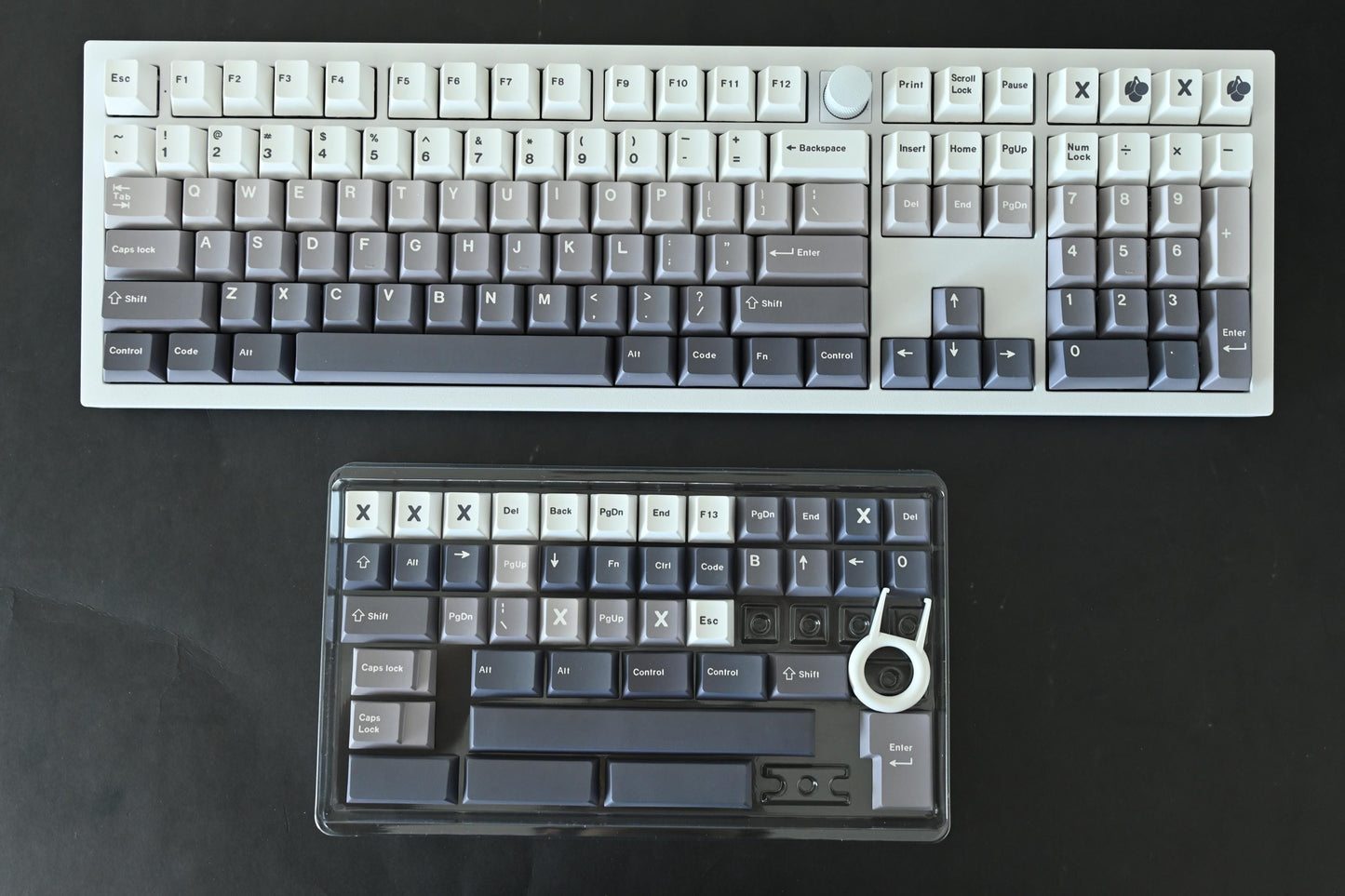 Gray Black White Gradient Keycap Set