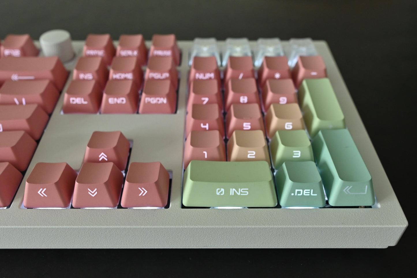 Backlit Pastel Rainbow Gradient Side Print Keycap Set