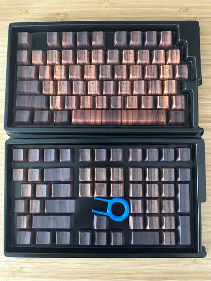 Backlit Walnut Wood Imitation Keycap Set
