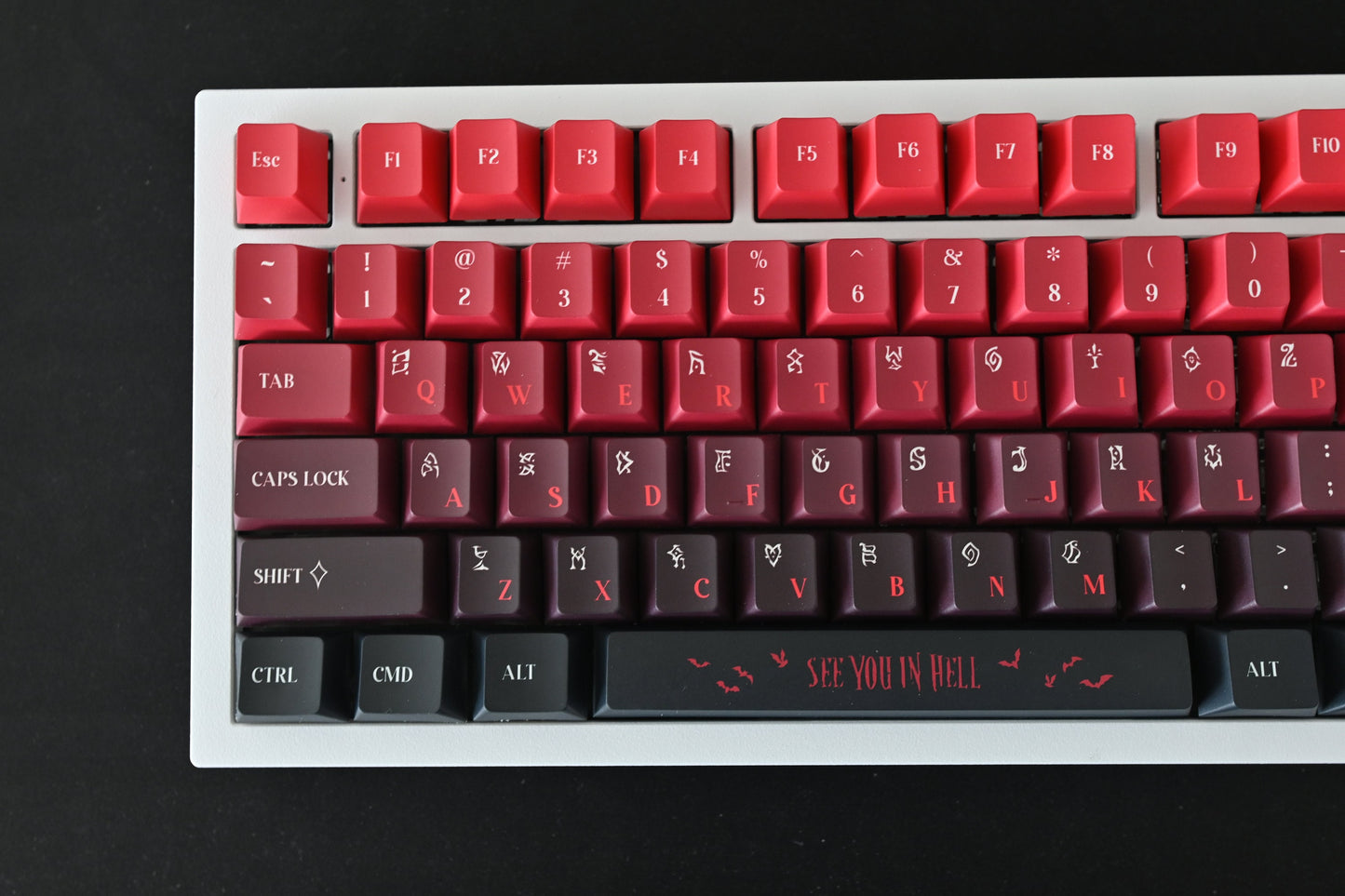 Red Gothic Halloween Keycap Set