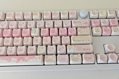 Cute Cartoon Cat Theme Keycap Set