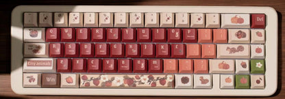 Cute Autumn Forest Theme Keycap Set