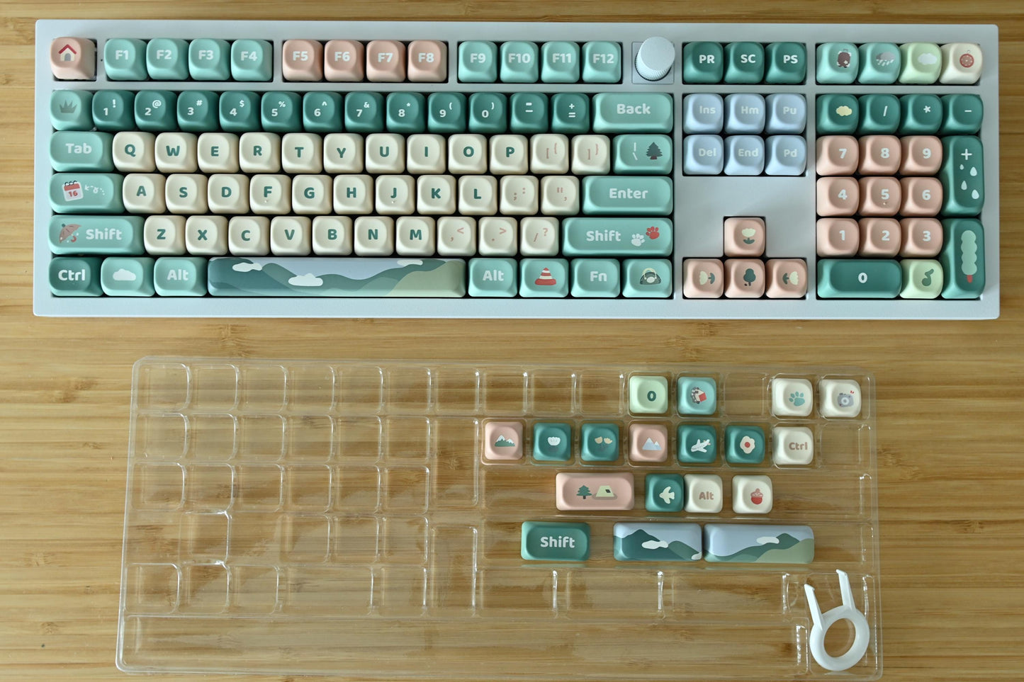 Rolling Green Hill Forest Theme Keycap Set