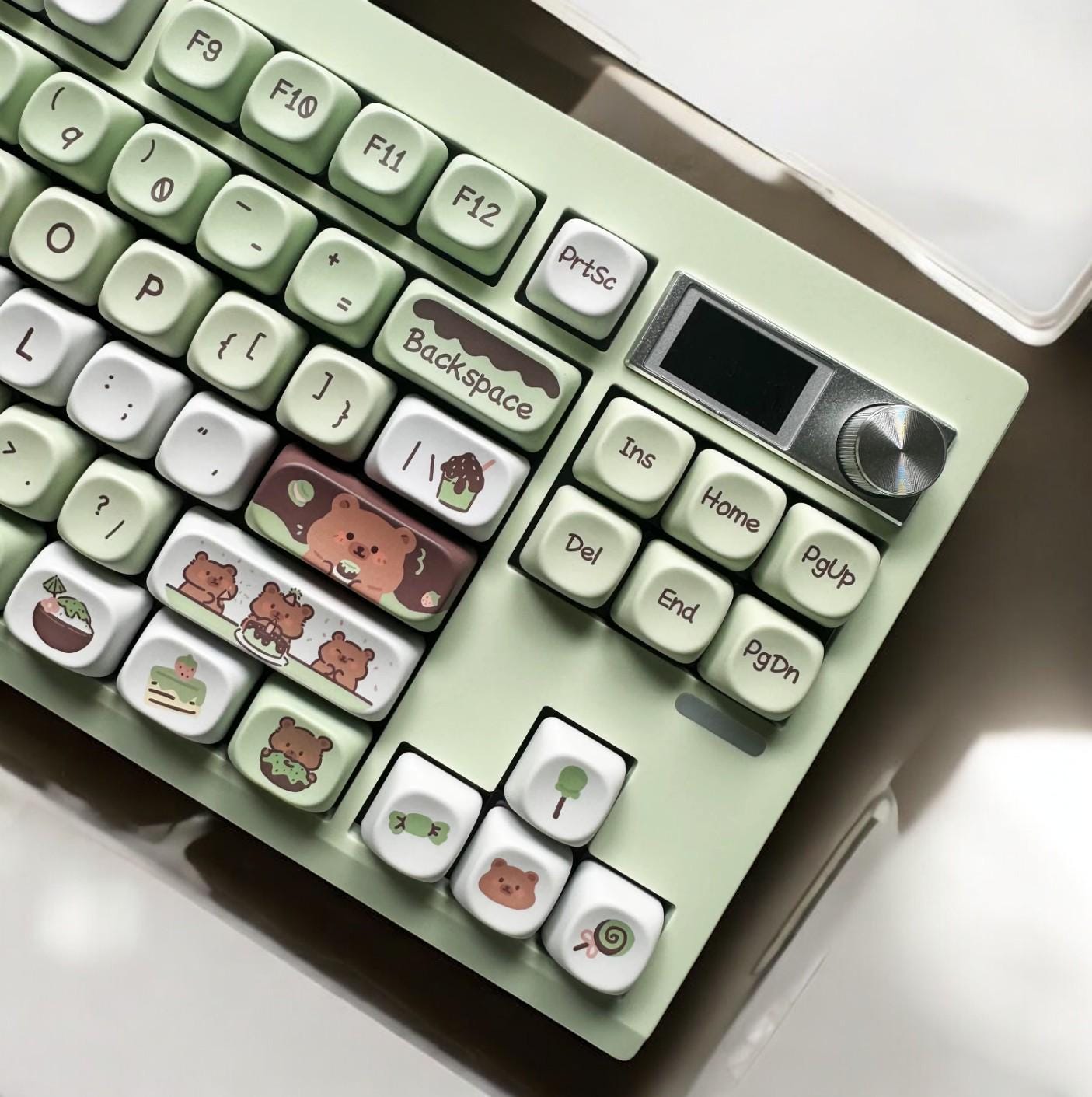 Matcha Chocolate Bear Cafe Theme Keycap Set