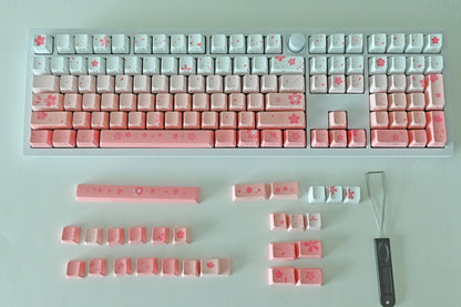 Backlit Soft Pink Cherry Blossom Keycap Set