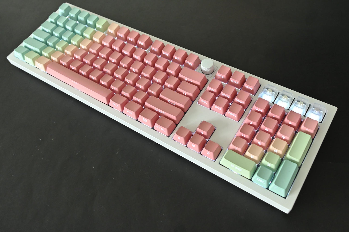 Backlit Pastel Rainbow Gradient Side Print Keycap Set