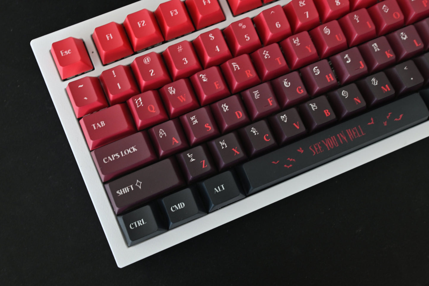 Red Gothic Halloween Keycap Set