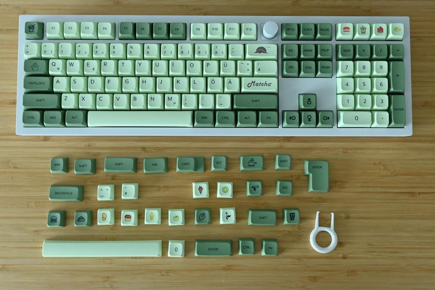Matcha Green Keycaps French German Japanese Spanish