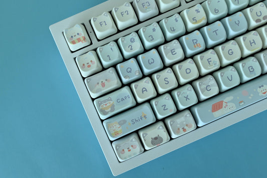 Cute Dog in the Clouds Sky Keycap Set