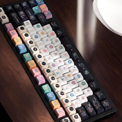 Cute Neon Rainbow Dessert Keycap Set