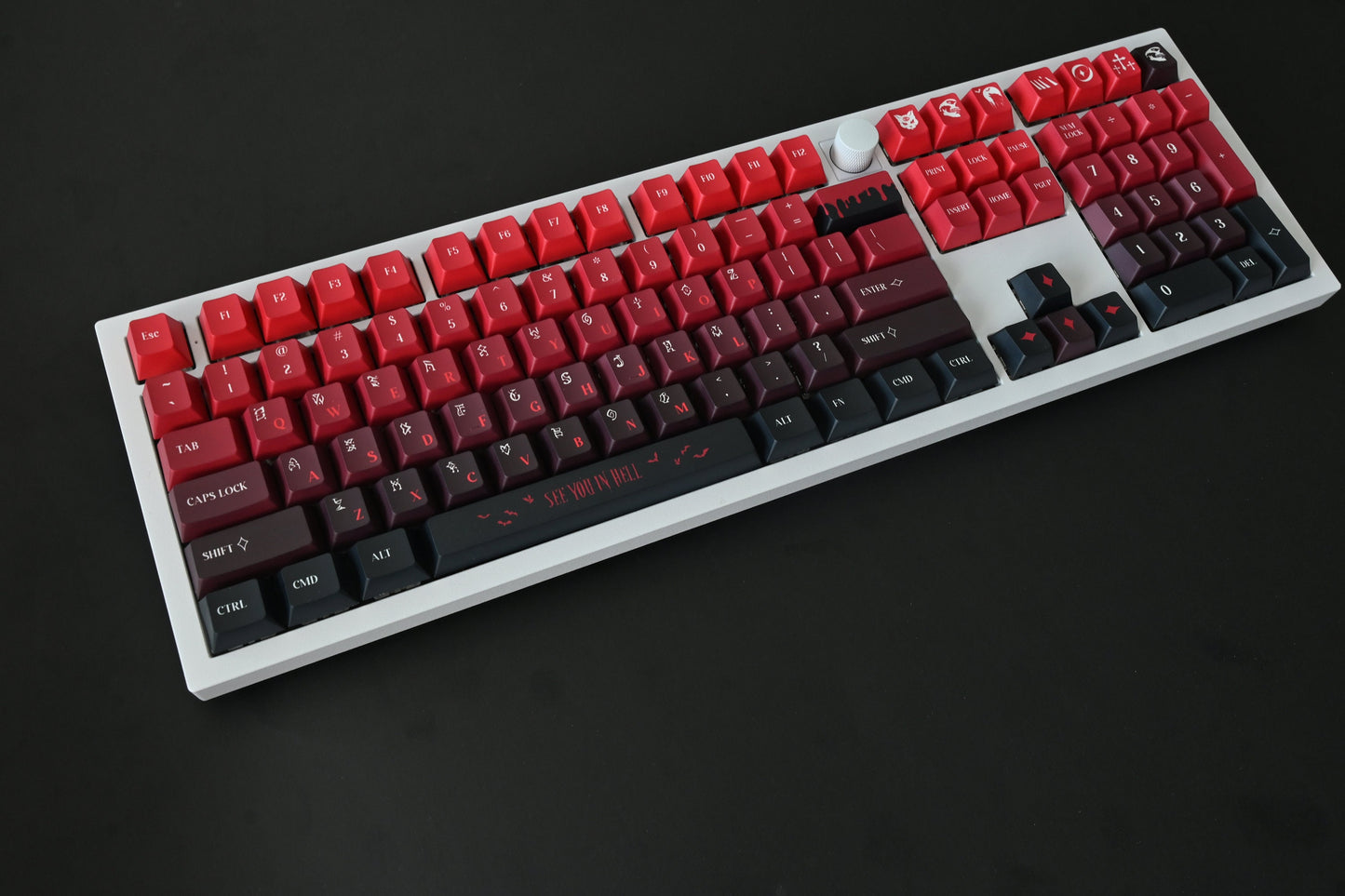 Red Gothic Halloween Keycap Set