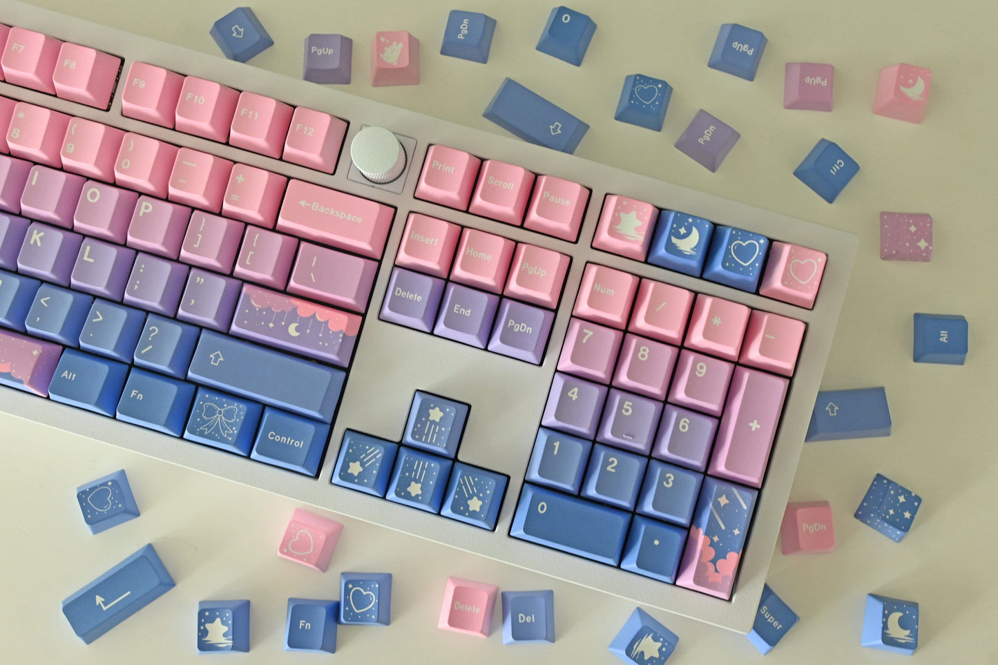 Pink Fairy Moon Theme Keycap Set