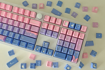 Pink Fairy Moon Theme Keycap Set