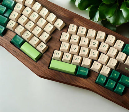 Deep Green Forest Wood Theme Keycap Set