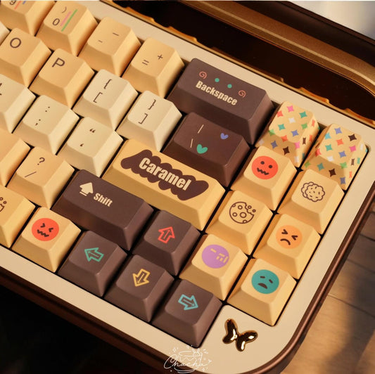 Cute Caramel Chocolate Dessert Keycap Set