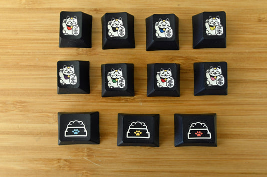 Cute Black Cat Gaming Keycap Set