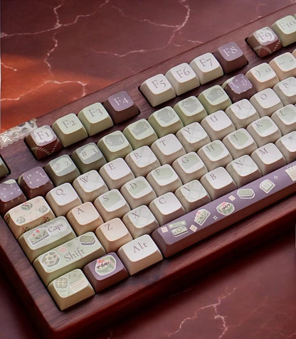 Matcha Chocolate Dessert Cafe Keycap Set