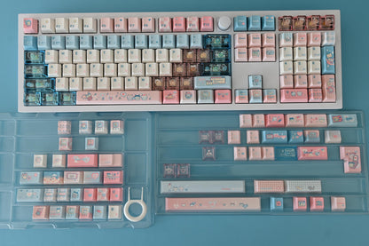 Retro Cyberpunk Cat Keycap Set