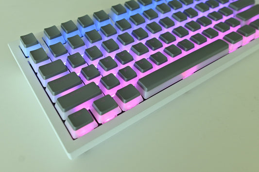 Backlit Translucent Grey Pudding Keycap Set