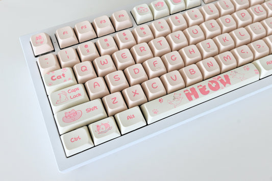 Happy Rose Color Cat Theme Keycap Set