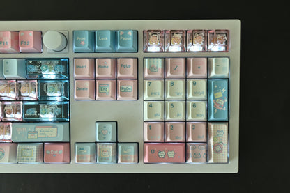 Retro Cyberpunk Cat Keycap Set