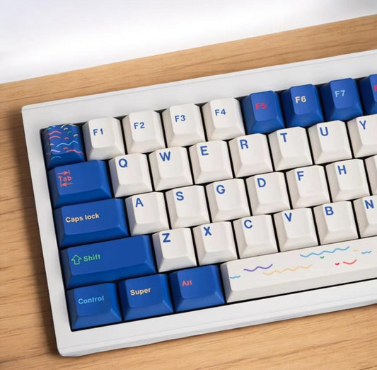 Minimalist Blue and White Keycap Set