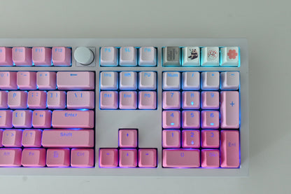 Backlit Pink Gradient Love Theme Keycap Set