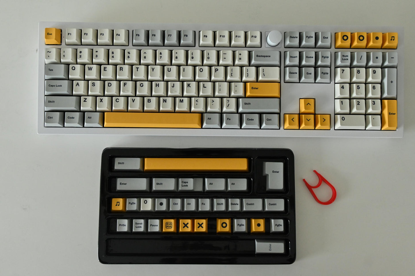 Retro Yellow Gray Keycap Set