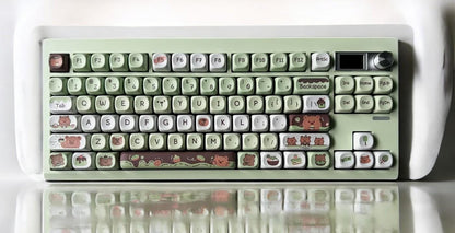 Matcha Chocolate Bear Cafe Theme Keycap Set
