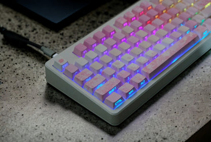 Pink Sakura Cherry Blossom Backlit Side Print Keycap Set