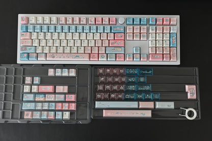 Retro Cyberpunk Cat Keycap Set