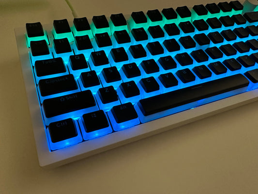 Backlit Translucent Black Pudding Theme Keycap Set