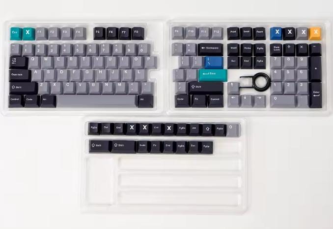 Modern Gray Black Keycap Set