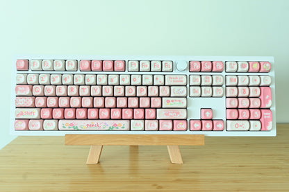 Cute Pink Strawberry Peach Theme Keycap Set
