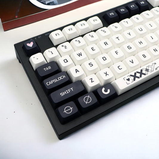 Retro Black and White Keycap Set