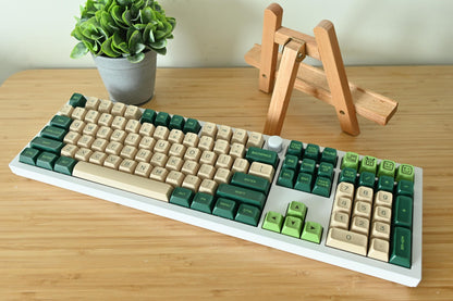 Deep Green Forest Wood Theme Keycap Set