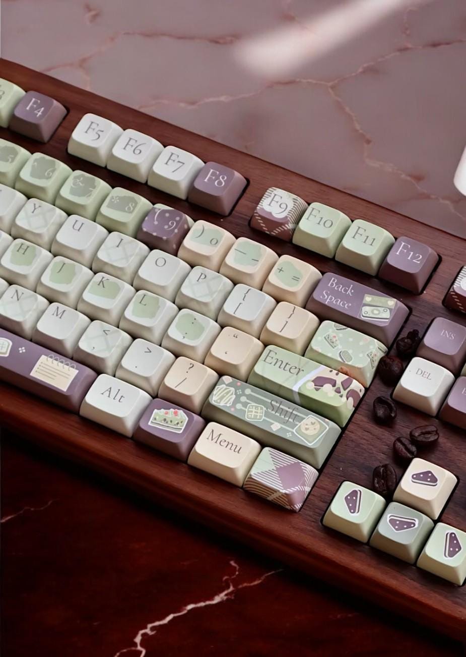 Matcha Chocolate Dessert Cafe Keycap Set