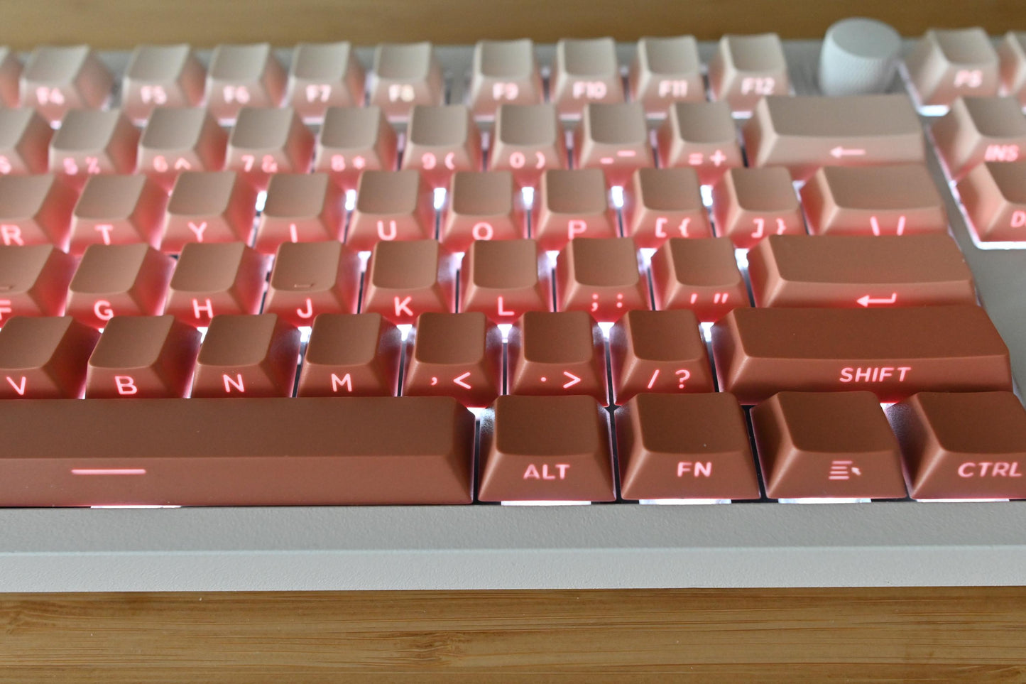 Backlit Pink Red Gradient Side Print Keycap Set