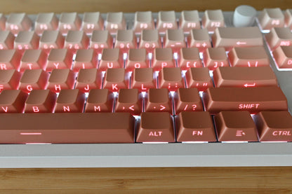 Backlit Pink Red Gradient Side Print Keycap Set