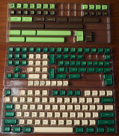 Deep Green Forest Wood Theme Keycap Set