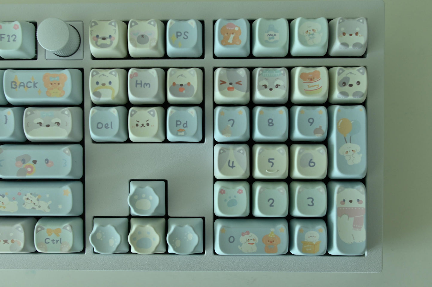 Cute Dog in the Clouds Sky Keycap Set