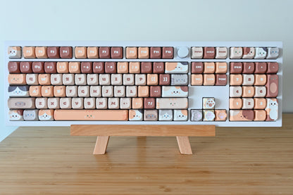 Cute Brown Cat Keycap Set